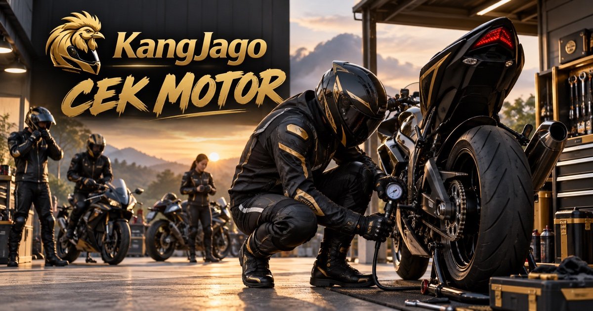 Rider KangJago melakukan cek motor sebelum sunmori di area terang