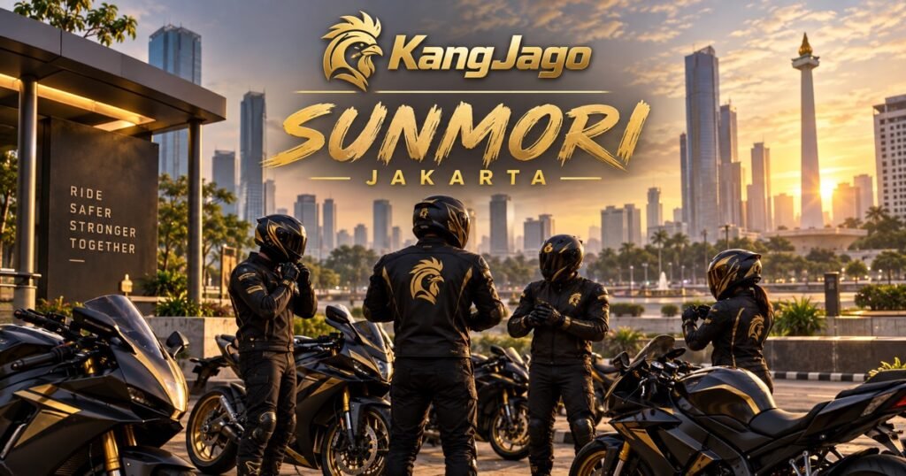 Rider KangJago menyiapkan jalur sunmori Jakarta pada pagi hari