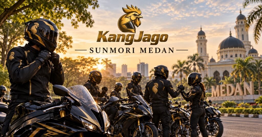 Rider KangJago bersiap untuk jalur sunmori Medan pada pagi hari