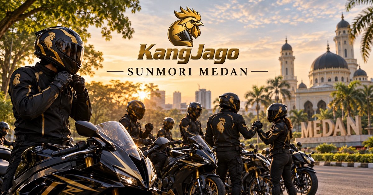 Rider KangJago bersiap untuk jalur sunmori Medan pada pagi hari