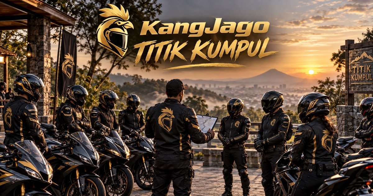 Road captain KangJago melakukan briefing di titik kumpul sunmori yang aman