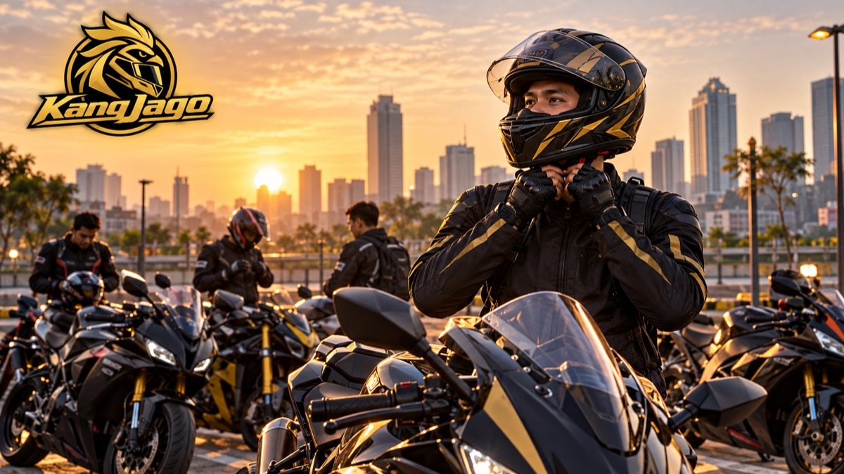 Rider baru KangJago memeriksa perlengkapan sebelum sunmori